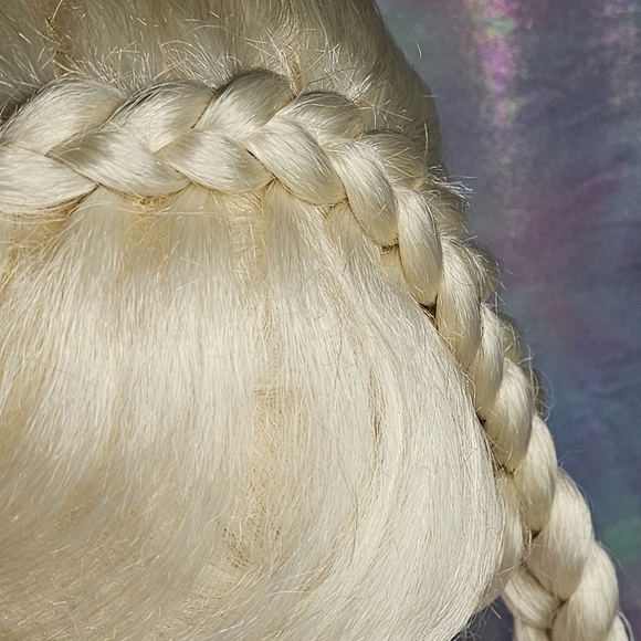 Light Icy Blonde Double Braid Boxer Braids Wig - Picture 6 of 11